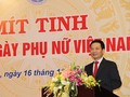 Quyền Bộ trưởng Bộ TT&TT Nguyễn Mạnh Hùng phát biểu tại Lễ mít tinh chào mừng Ngày Phụ nữ Việt Nam 20/10