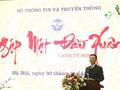 Bộ trưởng Bộ TT&TT Nguyễn Mạnh Hùng phát biểu tại buổi gặp mặt đầu năm