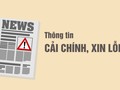 Thông tin cải chính, xin lỗi