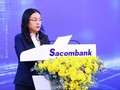 Bà Nguyễn Đức Thạch Diễm tại đại hội đồng cổ đông năm 2025. Ảnh: Sacombank