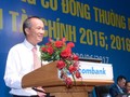 Ông Dương Công Minh phát biểu nhậm chức Chủ tịch HĐQT Sacombank tại ĐHĐCĐ ngày 30/6/2017. (Ảnh: Vietstock)