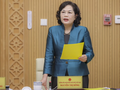 Thống đốc NHNN Nguyễn Thị Hồng phát biểu tại phiên họp (Ảnh: SBV)
