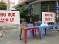 Khu vực đang phong tỏa tại phường Hòa Thạnh, quận Tân Phú (Ảnh: Nguyễn Tân) 