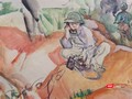Điện tin từ mặt trận, màu nước trên giấy, 31 x 43 cm, 1968, Trần Văn Cẩn (Ảnh: PI) 