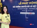 TS Nguyễn Quang Như Quỳnh - Giảng viên Khoa Khoa học Công nghệ tiên tiến - Trường Đại học Bách Khoa - Đại học Đà Nẵng tại cuộc họp báo phát động Giải thưởng chuyển đổi số Việt Nam 2021 (Ảnh: Hoà Bình) 
