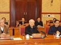 Tổng bí thư, Chủ tịch nước Nguyễn Phú Trọng chủ trì họp Ban Bí thư. Ảnh: TTXVN