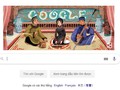 Biểu tượng Google Doodle tôn vinh Ca trù trên trang chủ Google tiếng Việt (Google.com.vn) ngày 23/2. Ảnh chụp màn hình: Anh Lê