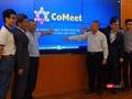 Thứ trưởng Bộ Thông tin và Truyền thông Nguyễn Thành Hưng và các đại diện Liên minh CoMeet nhấn nút chính thức khai trương giải pháp hội nghị trực tuyến Comeet.