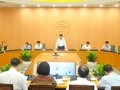 Chủ tịch UBND TP. Hà Nội Nguyễn Đức Chung trao đổi tại cuộc họp giao ban trực tuyến về phòng, chống COVID-19. Ảnh: Hanoi.gov.vn