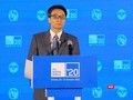 Phó Thủ tướng Vũ Đức Đam phát biểu tại Lễ khai mạc Hội nghị và triển lãm Thế giới số (ITU Digital World) 2020. Ảnh: Lê Minh Sơn.