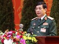 Thượng tướng Phan Văn Giang, Ủy viên Trung ương Đảng, Ủy viên Thường vụ Quân ủy Trung ương, Tổng Tham mưu trưởng Quân đội nhân dân Việt Nam, Thứ trưởng Bộ Quốc phòng phát biểu tại Đại hội. 