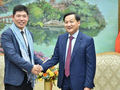 Phó Thủ tướng Lê Minh Khái tiếp ông Anthony Tan, Tổng Giám đốc kiêm đồng sáng lập Tập đoàn Grab toàn cầu. Ảnh VGP.