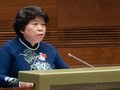 Chủ nhiệm Ủy ban Xã hội Nguyễn Thúy Anh trình bày Báo cáo thẩm tra
