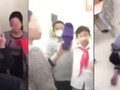 Hình ảnh cô giáo bị nhóm học sinh dồn vào góc lớp, ném dép (ảnh cắt từ clip).