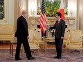 Tổng thống Trump trong cuộc gặp với Thủ tướng Abe tại Điện Akasaka hôm 27/5 (Ảnh: Reuters)