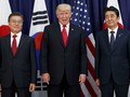 Theo New York Post, ông Trump đã nhái giọng lãnh đạo của Nhật và Hàn trong một sự kiện gây quỹ (Ảnh: SCMP)