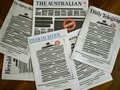 Hàng loạt tờ báo lớn nhất Australia bôi đen trang bìa để phản đối chính phủ (Ảnh: Reuters)