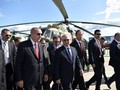 Tổng thống Nga Vladimir Putin và người đồng cấp Thổ Nhĩ Kỳ Recep Tayyip Erdogan tham dự triển lãm hàng không MAKS 2019 tại Zhukovsky, ngoại vi Moscow, Nga ngày 27/8/2019 (Ảnh: Reuters)