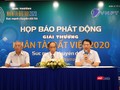 Đại diện Ban Tổ chức Giải thưởng Nhân tài Đất Việt giải đáp thắc mắc tại buổi họp báo phát động Giải thưởng.