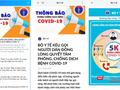 Khuyến cáo trên trang Zalo chính thức của Bộ Y tế.