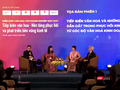 Toạ đàm phiên 1 với chủ đề tiếp biến văn hoá và những giá trị dẫn dắt trong phục hồi kinh tế từ góc độ văn hoá kinh doanh (Ảnh - Minh Thuý) 