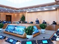 Toàn cảnh cuộc họp trực tuyến của UBND TP. Hà Nội với các quận, huyện, thị xã để triển khai quyết liệt các biện pháp phòng, chống dịch COVID-19 (Ảnh - Phú Khánh) 