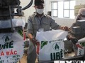 Đóng gói sản phẩm phân đạm urê tại Nhà máy Phân đạm và Hóa chất Hà Bắc