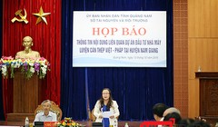 Chiều 13/10, Sở TNMT tỉnh Quảng Nam tổ chức Họp báo thông tin liên quan đến dự án đầu tư xây dựng Nhà máy cán thép Việt Pháp tại huyện Nam Giang gây xôn xao dư luận.