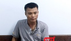 Nghi phạm Lê Tấn Tài tại cơ quan công an