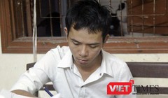 Đối tượng Nguyễn Văn Sỹ tại cơ quan công an