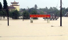 Trong khi hàng trăm hộ dân thuộc các huyện vùng trũng của Phú Yên hối hả chạy lũ, hàng ngàn người Quảng Ngãi gồng mình gánh lũ thì Bình Định, Quảng Nam gần như "thất thủ" trước lũ dữ (ảnh Tiến Sỹ, Binh Dinh Online)