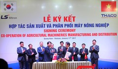 ​Sáng 17/1, Thaco Trường Hải đã ký kết hợp tác sản xuất và phân phối máy nông nghiệp với Tập đoàn LS'Mtron, một tập đoàn sản xuất máy nông nghiệp lớn nhất Hàn Quốc