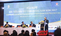 Thủ tướng Chính phủ Nguyễn Xuân Phúc phát biểu tại Hội nghị Xúc tiến đầu tư Quảng Nam 2017 diễn ra tại TP Tam Kỳ sáng 26/3.