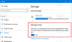 Tính năng Storage sense trên Windows 10 Creators có khả năng tự dộng dọn dẹp ổ cứng sau một khoảng thời gian nhất định nhằm tăng dung lượng lưu trữ của thiết bị.