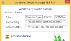 Advanced Tokens Manager cho phép người dùng sao lưu, phục hồi bản quyền Windows và Microsoft Office chỉ với vài thao tác đơn giản.