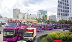 Tuyến xe buýt mui hở 02 tầng vận chuyển khách tham quan du lịch trên địa bàn TP Đà Nẵng trong ngày thử nghiệm
