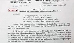  Sáng 15/9, Sở GD-ĐT TP Đà Nẵng đã phát văn bản khẩn, thông báo cho học sinh trên toàn địa bàn TP được nghỉ học để tránh bãi số 10 kể từ chiều nay (15/9).