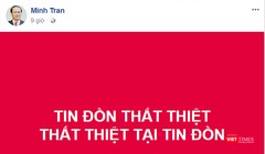 Trang cá nhân của ông Trần Văn Minh cũng đăng tải thông tin chỉ là tin đồn thất thiệt
