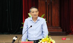 Bí thư Thành ủy Đà Nẵng Trương Quang Nghĩa tại buổi làm việc với lãnh đạo Quận ủy, UBND quận Liên Chiểu diễn ra sáng nay (14/3)