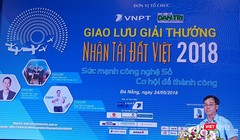 ông Đỗ Vũ Anh, Thành viên Hội đồng Thành viên Tập đoàn VNPT phát biểu tại buổi giao lưu và phát động Giải thưởng Nhân tài Đất Việt 2018