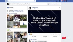 Thông tin trên trang facebook cá nhân về xuất hiện du khách Trung Quốc đến Đà Nẵng bị nhiễm virus Corona gây bệnh viêm phổi cấp (ảnh chụp màn hình)