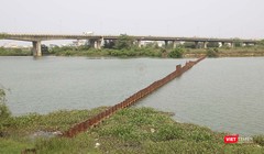 Tuyến đập ngăn mặn số 1 đã được thi công trên công Cẩm Lệ (quận Cẩm Lệ, Đà Nẵng)