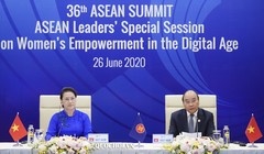 Chủ tịch Quốc hội Nguyễn Thị Kim Ngân và Thủ tướng Chính phủ Nguyễn Xuân Phúc  phiên họp (Ảnh: quochoi.vn)