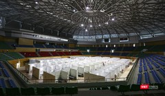 Toàn cảnh Bệnh viện dã chiến tại Cung thể thao Tiên Sơn (Đà Nẵng) đã hoàn thành hạng mục xây lắp