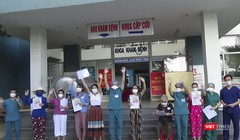 Các bệnh nhân điều trị tại Bệnh viện dã chiến Hòa Vang được xuất viện chiều ngày 16/8.