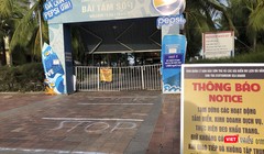 Khu vực bãi giữ xe, tắm nước ngọt được vệ sinh, khử khuẩn, kẻ vạch phân luồng giãn cách người và phương tiện đi tắm biển