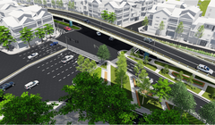 Phối cảnh cầu vượt tại nút giao An Dương - đường Thanh Niên (Ảnh: Ban quản lý dự án đầu tư xây dựng công trình giao thông thành phố Hà Nội).