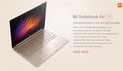 Xiaomi ra mắt laptop siêu nhẹ Mi Notebook Air