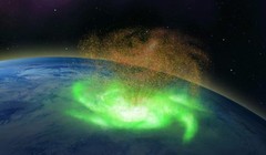 Cơn bão không gian lần đầu được quan sát thấy ở phía trên Trái đất.