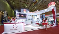 Gian hàng của Tập đoàn Hoa Sen trong một triển lãm (Nguồn: HSG)